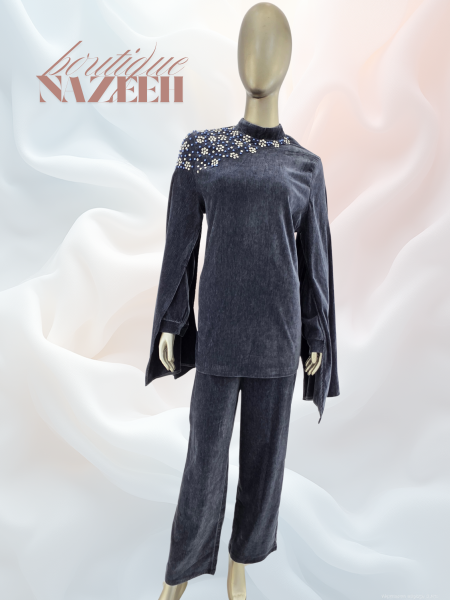 طقم شتوي قطعتين مخمل للمناسبات